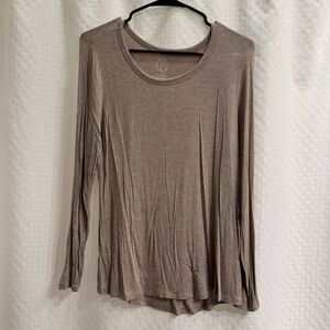 Maurices Long Sleeve Scoop Neck Women's Top - Taupe